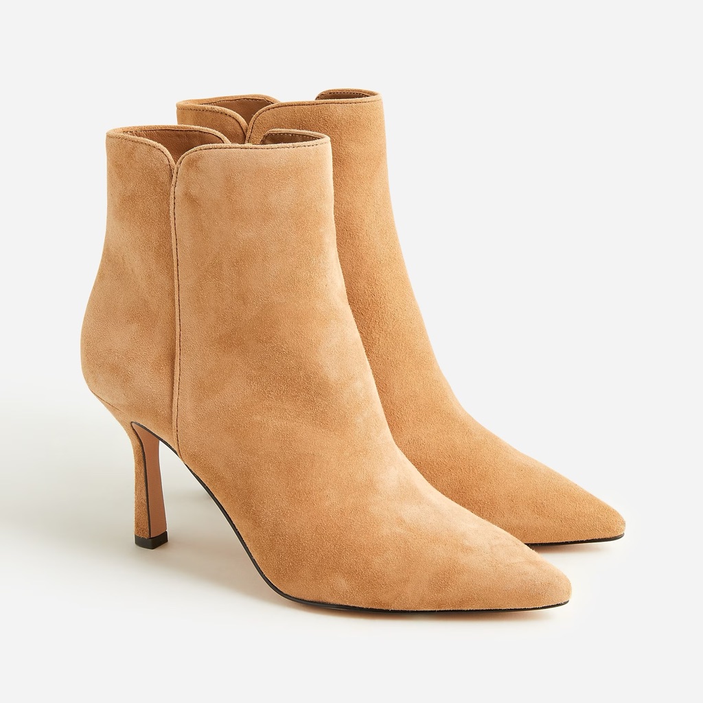 Pointed-Toe Ankle Boots In Suede